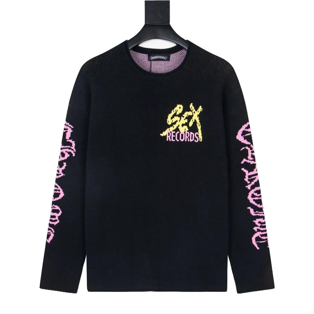 P210 model number Y675 Chrome Hearts 🍁Autumn and winter sweater series🍁 New autumn and winter Sex Records long-sleeved sweater. Selected high-quality wool blended knitted high-quality high-weight fabric. Non-common version on the market. Recommended color: black Size: S M L XL
